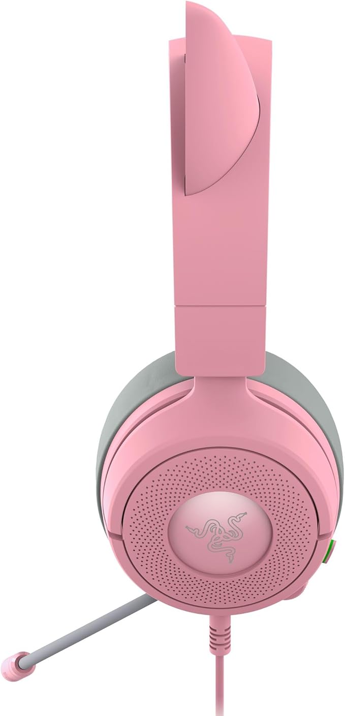 Razer Kraken Kitty V3 X Wired Gaming Headset: Kitty Ears - HyperClear Cardioid Mic - 40 mm Drivers - 7.1 Surround Sound - Comfy Ear Cushions - Cross-Platform via 3.5mm PC, PS5, Xbox, Switch 2 - Pink