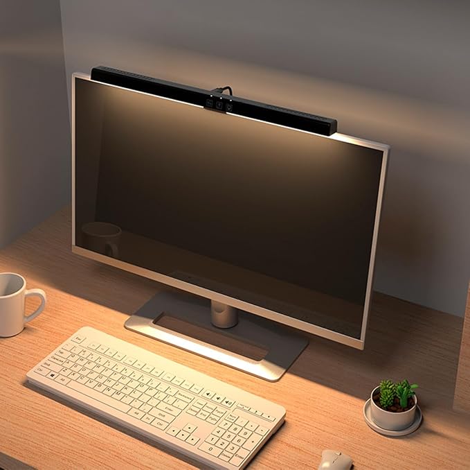 Meichoon Computer Monitor Light Bar Straight Screen Eye Protection Lamp Game Office Desk Lamp Touch Control 3 Color Temperature LE14 A