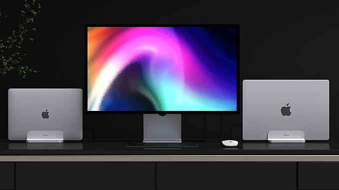 Aluminum Laptop Stand, Sturdy and Adjustable, Compatible with Apple MacBook Pro/Air, Mac Mini, iPad Pro, Silver