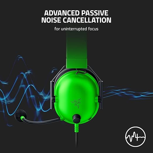 Razer BlackShark V2 X Gaming Headset: 7.1 Surround Sound - 50mm Drivers - Memory Foam Cushion - for PC, PS4, PS5, Switch - 3.5mm Audio Jack - Green