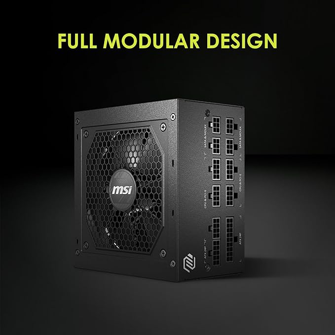 MSI MAG A650GL, Fully Modular Compact Gaming 650W Power Supply, 80+ Gold, ATX PSU, 10 Year Warranty