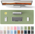 YSAGi Leather Desk Pad Protector, Office Desk Mat, Large Mouse Pad, Non-Slip PU Leather Desk Blotter, Laptop Desk Pad, Waterproof Desk Writing Pad for Office and Home (Bamboo Green, 23.6" x 13.8")