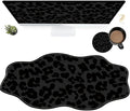 Black Leopards Large Gaming Mouse Pad Plus a Coaster, 35.4 x 15.7 inches Desk Mat Extended XXL Mousepad with Stitched Edge Non-Slip Rubber, Desk Pad Computer Mouse Mat for Home Office