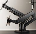 SIAGO Dual Monitor Stand, 15 to 32 Inch Monitor Arm, Adjustable Monitors Mount with C-Clamp and Grommet Installation, Made of Iron and Al, VESA Monitor Stand for Desk - Fits 4.4 to 19.8lbs Monitors