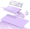Ospelelf Keyboard Wrist Rest Stand Pad and Ergonomic Mouse Pad Set with Large Mousepad, Memory Foam Comfort, Premium Office Desk Accessories for Pain Relief, Purple