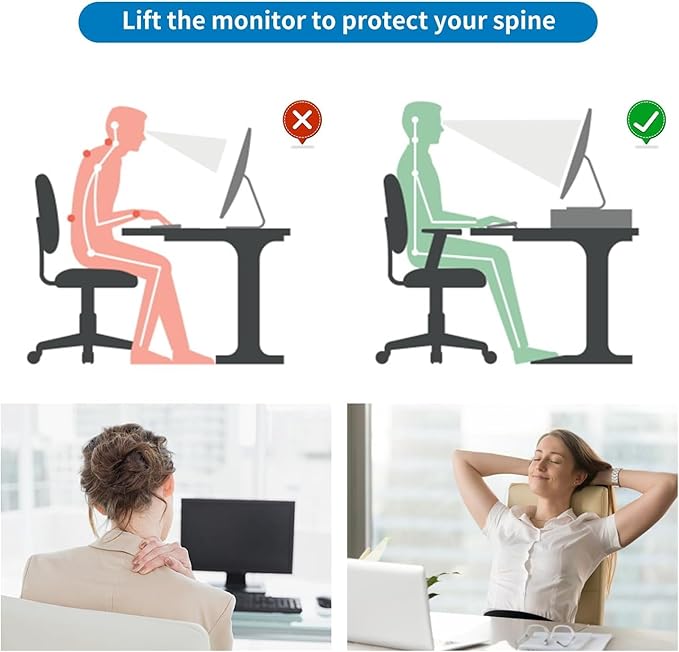 gianotter Computer Monitor Stand Riser – Dark Green