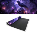 Mystic Crow Desk Mat Gaming Large Mouse Pad Amethyst Flame Skull Enchanted Night Mousepads Computer Keyboard Pad Mouse Mat Laptop Mat 31.5 x 11.8 Mouse Pads for Desk Home Office Gaming