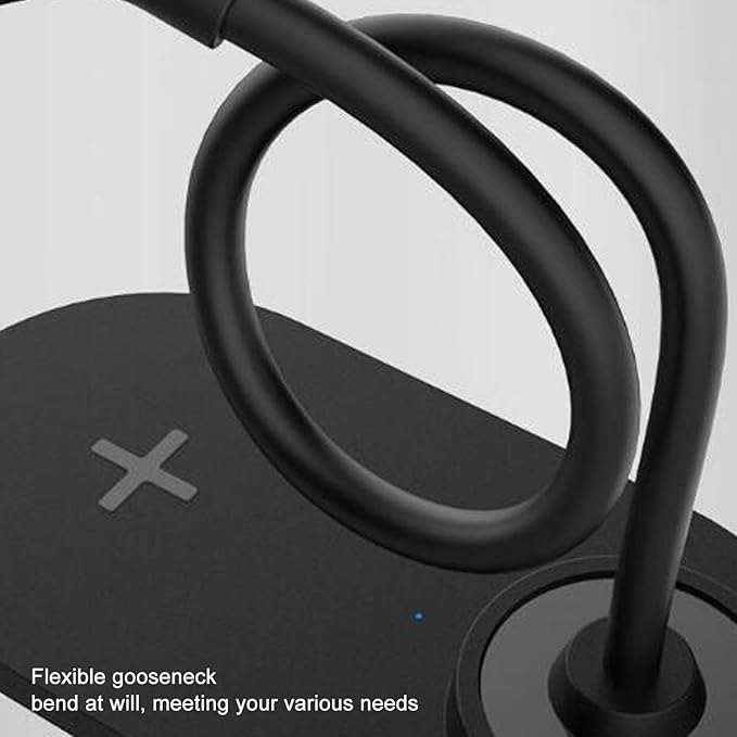 VBESTLIFE LED Desk Lamp with Charger, Charging, Flexible Lamp, 3 Levels Light Adjustable, Touch Control, Desk Lamps for Home Office (Black)