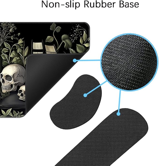 MIBITRI Keyboard Mouse Pad Set, Extended Gaming Mouse Pad+Ergonomics Keyboard Wrist Rest Support, Memory Foam, Easy Typing, 4Pcs XXL Ultra Thick Desk Mat, Dark Academia