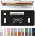 YSAGi Leather Office Desk Pad Protector, Large Mouse Pad, Non-Slip, PU Leather, Laptop Desk Blotter, Waterproof Writing Pad for Office and Home, Black, 23.6" x 13.8"