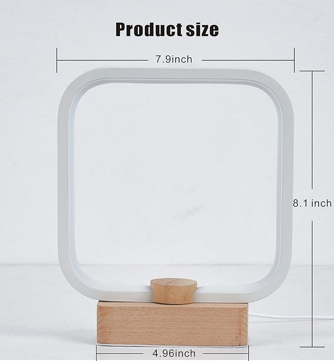 LED Wood Table Lamp, 3-Color Temperature Bedside Lamp,Bedroom Bedside Night Light, Dimmable Led Lighting, Small Table Lamps for Living Room OfficeCreative Home Decor, Unique House warmging Gift