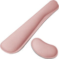 Wrist Rest for Computer Keyboard and Mouse, Ergonomic Design Wrist Support Pad for Keyboard, Soft Memory Foam Desk Pads Support Hand and Arm Easy Typing & Comfort, 2 Piece Pad, Pink