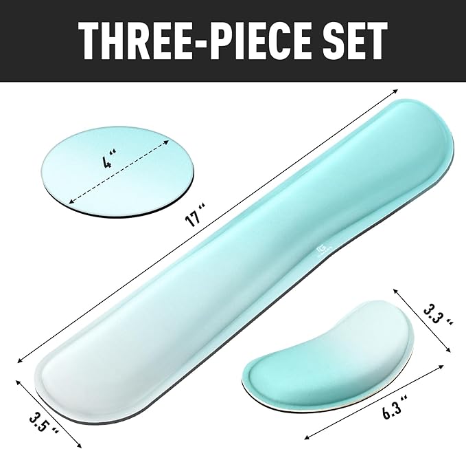Gimars Upgrade Enlarge Silky Gel Memory Foam Keyboard Wrist Rest, Wrist Rest for Computer Keyboard, Ergonomic Mouse pad Rests for Typing, Wrist Support for Office, Gaming, Blue Gradient