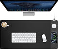 TopMade Mouse Pad with 15W Wireless Charging, Gaming Mousepad Home Office Large Desk Pad with Ultra-Smooth Surface, Non-Slip Base, Waterproof Keyboard Pad, Classic Black Desk Mat