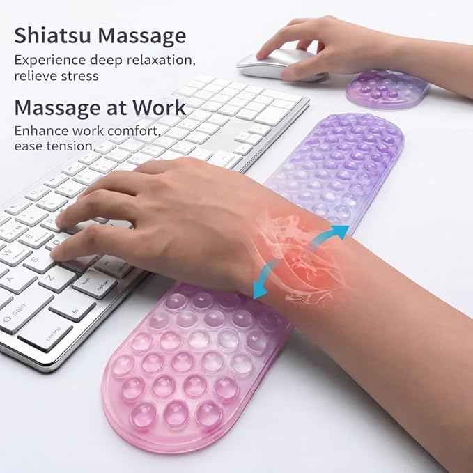 Cute Ergonomic Gel Jelly Wrist Rest for Office & Gaming, Support to Relieve Wrist Fatigue, Non-Slip Gel Pad for All-Day Typing Comfort, Won’t Flatten or Lose Shape After Long-Term Use