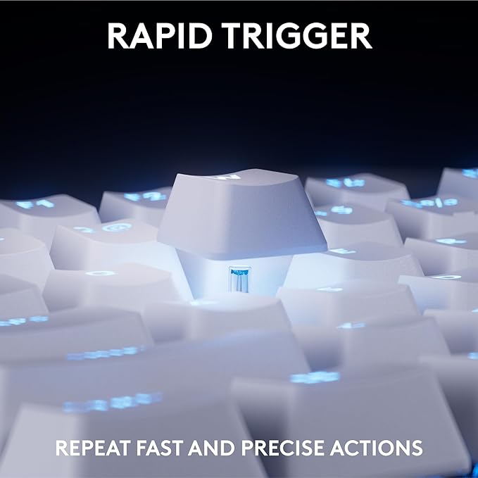 Logitech G PRO X TKL Rapid (Tenkeyless) Wired Gaming Keyboard: Magnetic Analog Switches with Rapid Trigger, Lightsync RGB, Detachable USB-C Cable, Volume Roller & Media Buttons - White