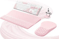 Ospelelf Ergonomic Mouse Pad and Keyboard Stand Wrist Rest Set, Memory Foam Comfort, for Typing, Office Desk Accessories, Pink