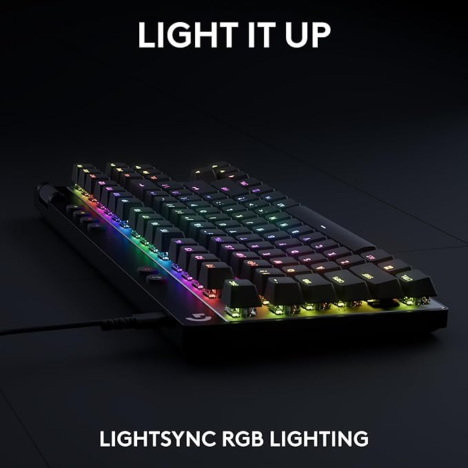 Logitech G PRO X TKL Rapid (Tenkeyless) Wired Gaming Keyboard: Magnetic Analog Switches with Rapid Trigger, Lightsync RGB, Detachable USB-C Cable, Volume Roller & Media Buttons - Black