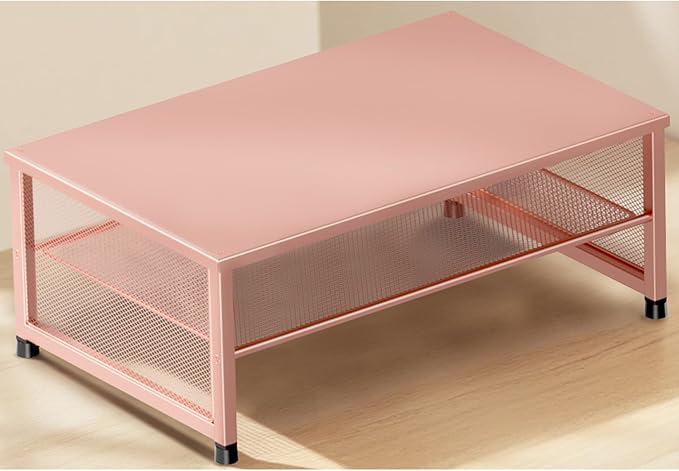 2-Tier Computer Monitor Stand Riser, Desk Organizer for Monitor, Printer & Laptop Stand, Desktop Workspace Organizers for Office Supplies(Rose Gold)