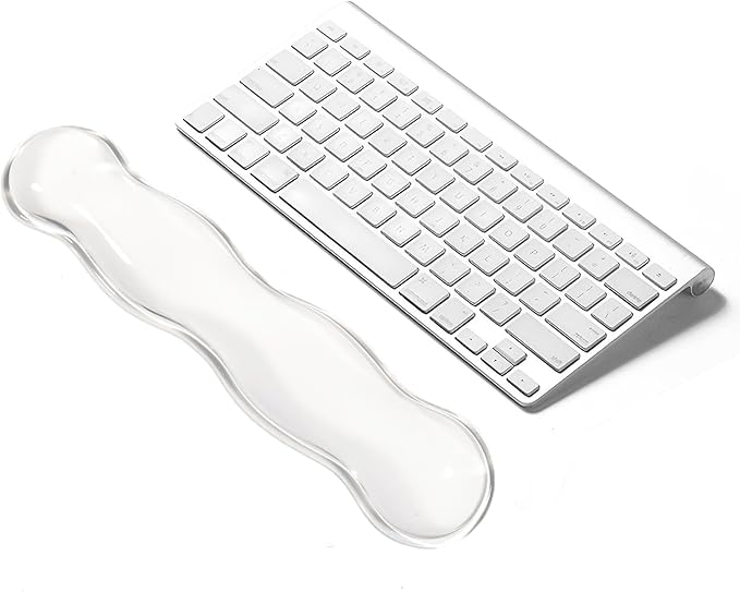 Clear Gel Wrist Rest for Keyboard, Keyboard Wrist Rest for Typing, Ergonomic Keyboard Arm Rest, Suitable for Office, Gaming, Computer, Laptop - Transparent