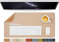 Cork Desk Mat - Dual-Sided Desk Pad for Office and Home - Desk Organization and Accessories - Ideal for Large Mouse Pad and Desk Mats on Top of Desks(Apricot,27.6"x 13.8")