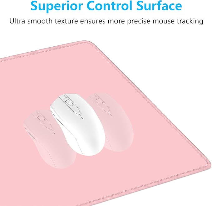 Dapesuom Large Gaming Mouse Pad, Extended Mouse Mat with Stitched Edges, Full Size Keyboard Pad with Non-Slip Base, Big XXL Computer Desk Mats for Gamer, Laptop, Office, 31.5 x 15.7in, Pink