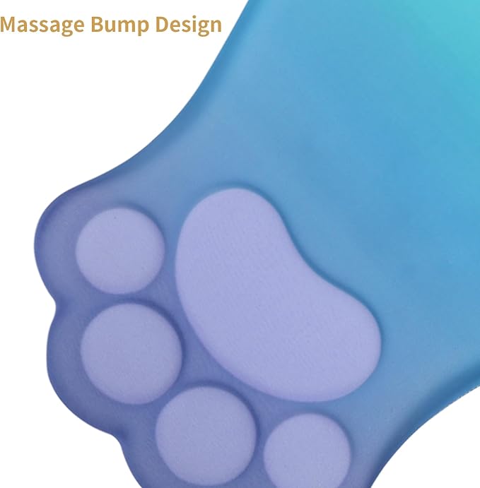 L-SPOUTTO Ergonomic Mouse Pad with Wrist Rest,Cute Cat Paw Mousepad Wrist Support,Comfortable Massage Design Computer Pain Relief Mouse Pad with Non-Slip PU Base for Desk Laptop Gaming,Purple&Green