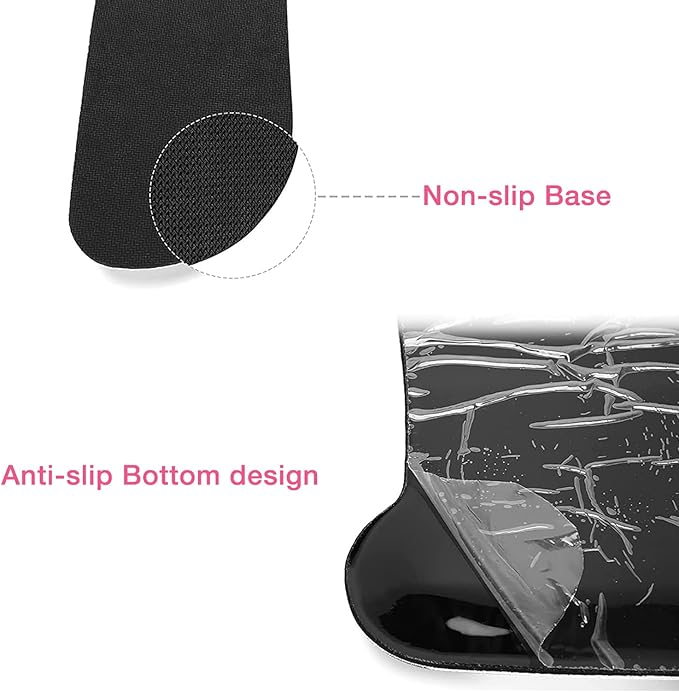 MOSISO Wrist Rest Support for Mouse Pad & Keyboard Set, Ergonomic Mousepad Non-Slip Base Home/Office Easy Typing Cushion with Neoprene Cloth & Raised Memory Foam, Black