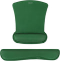 MOSISO Wrist Rest Support for Mouse Pad & Keyboard Set, Ergonomic Mousepad Non-Slip Base Home/Office Easy Typing Cushion with Neoprene Cloth & Raised Memory Foam, Jungle Green