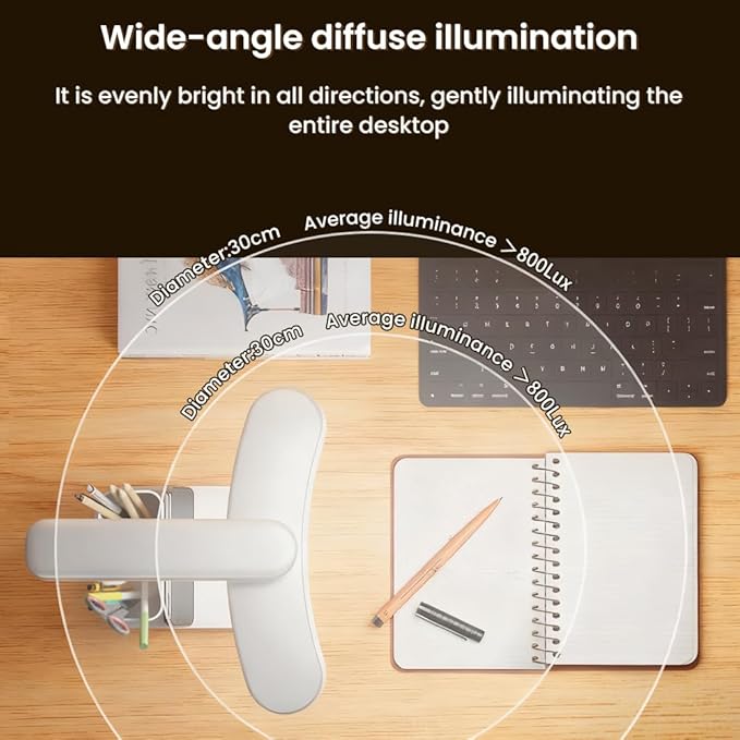 HomeBeyond LED Desk Lamp with USB Charging Ports & 2 Pen Holders – 3 Color Modes, Touch Control, Compact Study Light for Home Office, Kids, and Desk Use