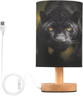 Black Panther Bedside Table Lamp,Eye-Care LED Desk Lamp with Matte Fabric Shade for Living Room,Dorm,Office