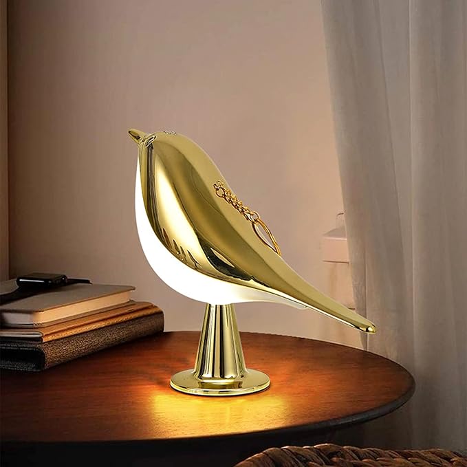 Bedside Touch Control Table Lamp Aroma Lamps Cute Bird Shaped Led Bedside Desk Lamp with USB Charging Port 3 Way Dimmable Creative Night Light Cordless Nightstand Lamp for Bedroom Home(Champagne)