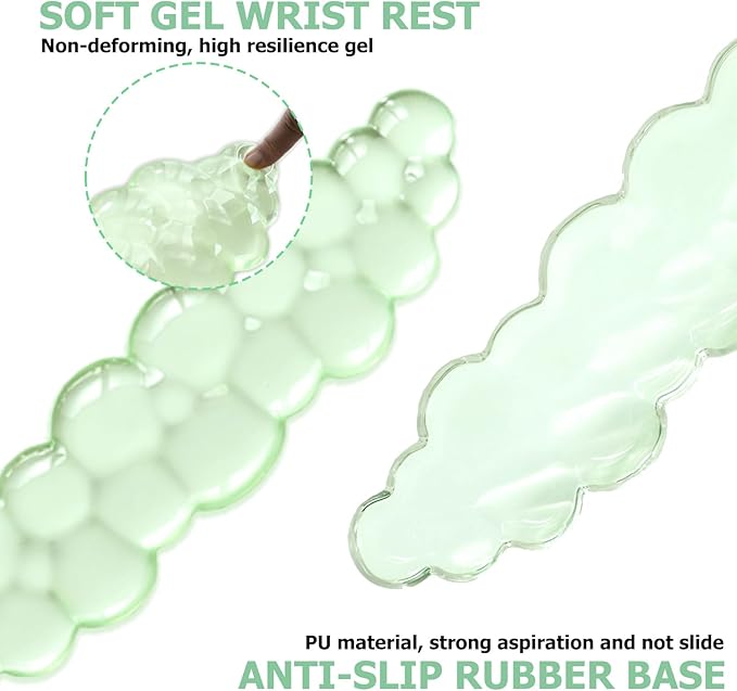 Gel Cloud Wrist Rest Keyboard, Cute Wrist Rest for Computer Keyboard, Ergonomic keyboard Wrist Rest and Soft Mouse Wrist Rest for Typing, Suitable for Office, Home, Computer, Gaming, Green