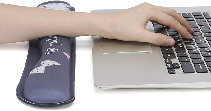 RICHEN Keyboard Wrist Rest and Mouse Pad with Wrist Support, Memory Foam Set for Computer/Laptop/Mac,Gaming and Office, Sturdy & Comfortable & Lightweight for Easy Typing (Cute Cat)