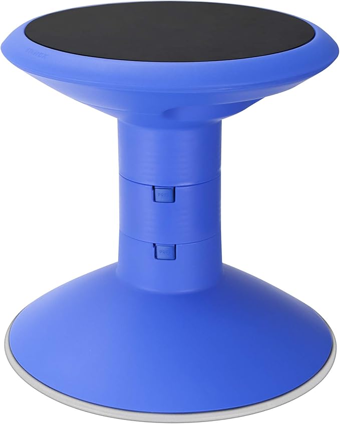Storex Active Tilt Stool – Ergonomic Seating for Flexible Office Space and Standing Desks, Adjustable 12-24 Inch Height, Blue (00321A01C)