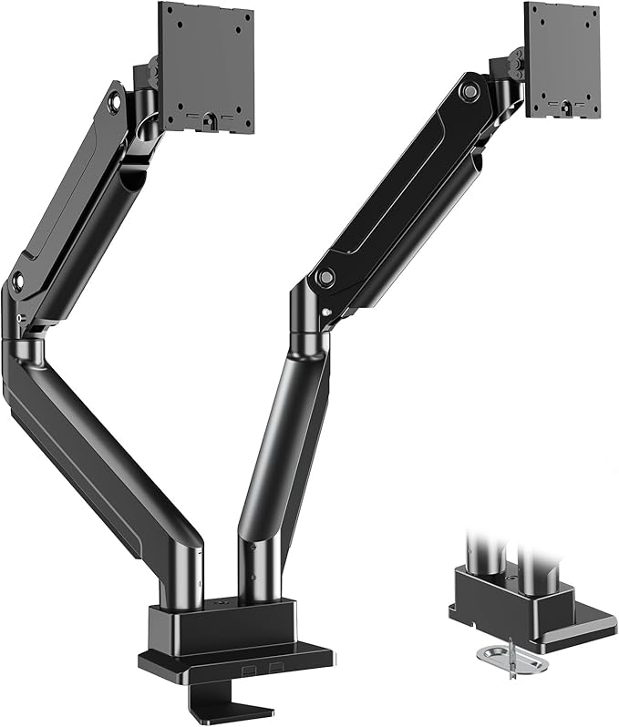 MOUNT PRO Dual Monitor Stand for Up to 44 lbs Ultrawide Screens Max 49 Inch, Heavy Duty Monitor Arm for 2 Monitors, Premium Full Motion Double Computer Desk Mount, VESA Mount 75x75/100x100mm