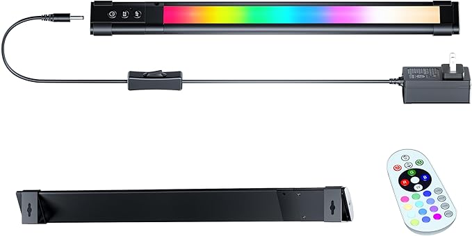 LAMPAOUS LED Light Bar, Dimmable RGB Lights, Light Bar with Alexa & Google Integration for Room, Desk, Monitor Backlight, Indoor Wall Washer - includes Remote Control (1-Bar 12 Inch Kit)
