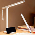 2 In 1 Led Desk Lamp - Outdoor Magnetic Desk Lamps for Home Office Study Bedroom , White Desk Lamps with Phone Holder & USB Charging Port, 3500-6500K Touch Control Dimming & 5 Brightness Levels