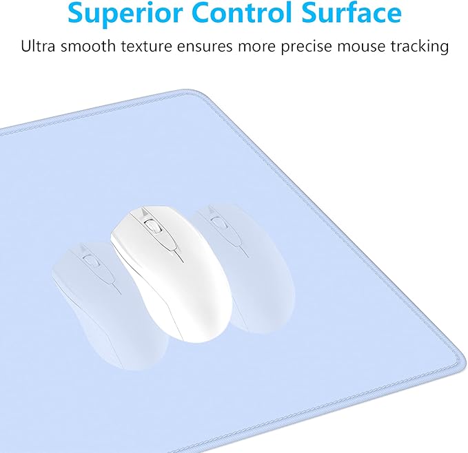 Dapesuom Large Mouse Pad, Extended Gaming Mouse Mat with Stitched Edges, Full Size Desk Mats with Non-Slip Base, Computer Big Desktop Keyboard Pad for Gamer, Laptop, Office, 23.6 x 11.8 in, Sky Blue