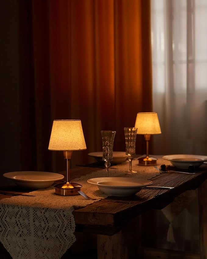 Small Cordless Table Lamp for Restaurant Dining Table, 5200mAh Rechargeable Battery Operated Lamps, Portable Dimmable Touch Light Warm Ambient Lighting for Bedroom Living Room Kitchen Entryway Outdoor