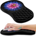 Hokafenle Ergonomic Mouse Pad Wrist Support, Wrist Rest Mousepad for Carpal Tunnel with Integrated Memory Foam Slope Massage Bulge (11.8x7.9 inch,Butterfly Lotus Floral)