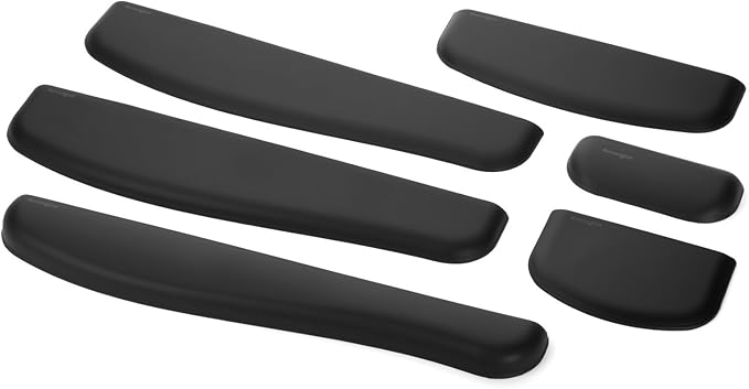 Kensington ErgoSoft Wrist Rest, Black (K52803WW), Memory Foam, Rubber, for Slim Mouse (Pack of 2)