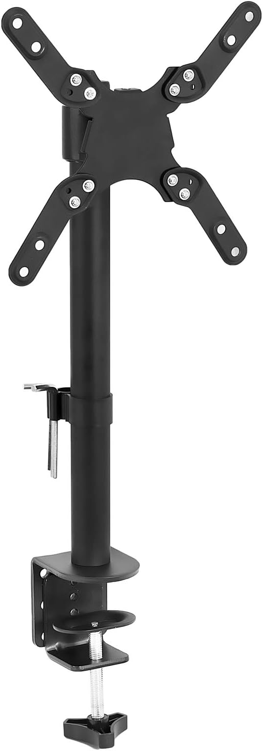 Mount-It! Ultra-Wide Single Monitor Arm Desk Mount, Height Adjustable Pole Stand for 13–42 Inch Screens up to 22 lbs, VESA 75x75 to 200x200, Clamp & Grommet
