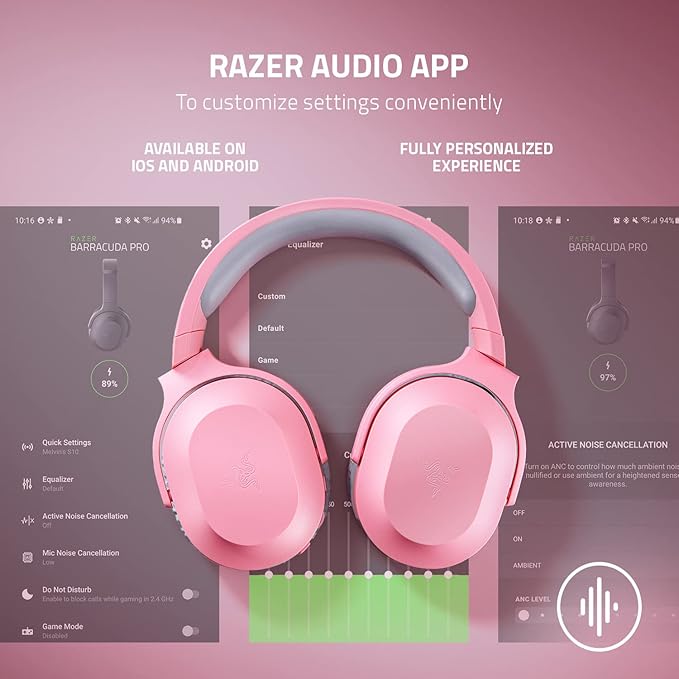 Razer Barracuda X Wireless Gaming & Mobile Headset (PC, PlayStation, Switch 2, Android, iOS): 2.4GHz Wireless + Bluetooth - Lightweight - 40mm Drivers - Detachable Mic - 50 Hr Battery - Quartz Pink