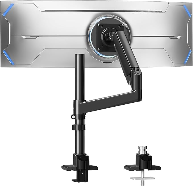 MOUNTUP Heavy Duty Monitor Arm Fits 49 45 42 40 39 34 32 Inch Screens, Ultrawide Monitor Arm Holds 4.4-44 lbs, Monitors Stand for Samsung Odyssey G9 and More, Height Adjustable Mount, VESA Mount