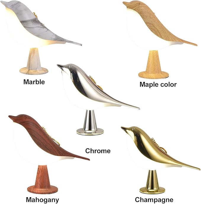Bedside Touch Control Table Lamp Aroma Lamps Cute Bird Shaped Led Bedside Desk Lamp with USB Charging Port 3 Way Dimmable Creative Night Light Cordless Nightstand Lamp for Bedroom Home(Mahogany)