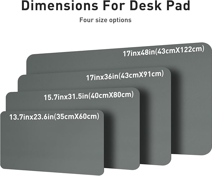 Aothia Leather Desk Protector, Mouse Mat, Non-Slip PU Leather Blotter, Laptop Desk Mat, Waterproof Writing Pad for Office and Home (Jungle Green, 36" x 17")