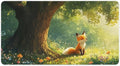 Cute Fox Mouse Pad, Large Extended Desk Mat 40×75cm (16''×30''), Forest Animal Gaming Mousepad with Non-Slip Rubber Base, Stitched Edges, Water-Resistant for Office Home
