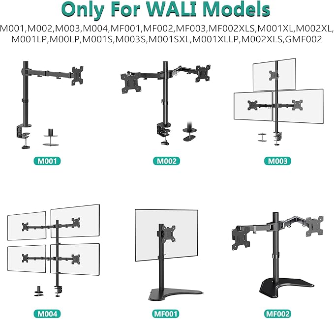 WALI Monitor Pole Mount for Universal Monitor Mounting System, Pole Mount Bracket Fits 1.375”Diameter Pole, Mounting Holes for 75 x 75mm and 100 x 100mm (VES01), Black