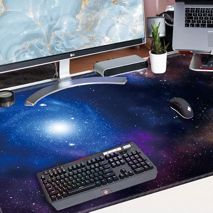 Gaming Mouse Pad 48x24 XXXL Desk Mat Extra Large Extended Mousepad Giant Desk Pad 3XL Galaxy Huge Protector Mat Oversized Computer Mat for Wireless Mouse Work